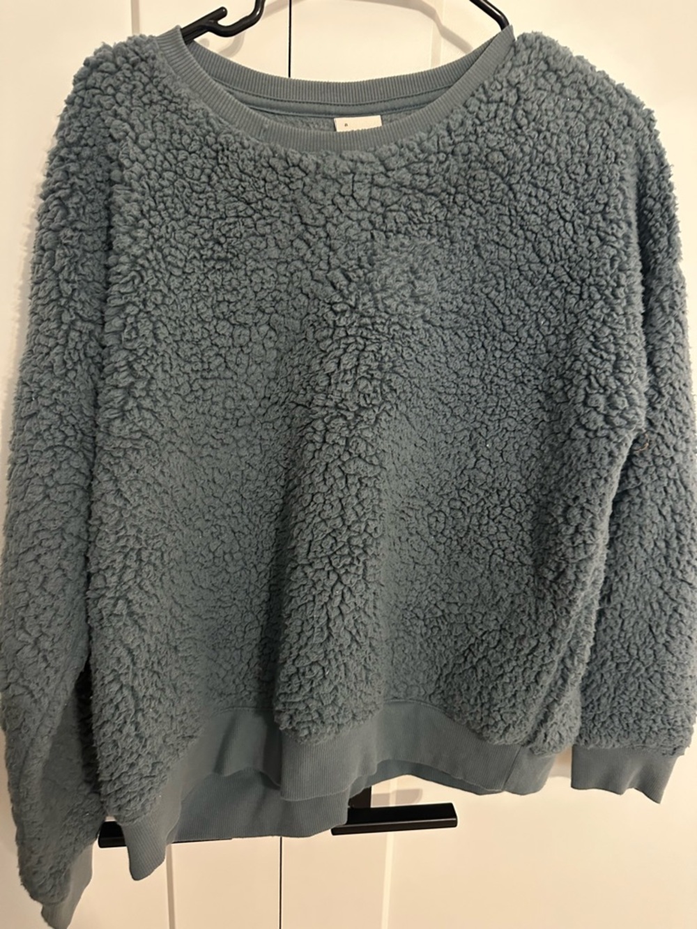 a new day Dusty Blue Sherpa Crewneck Sweater